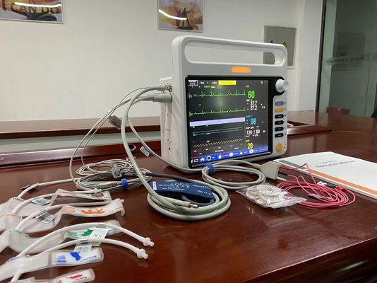 12.1 inch modulaire patiëntmonitor voor pasgeborenen met 3 leidingen EKG NIBP SPO2 standaard