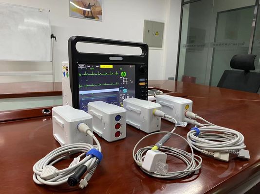 8 talen Draagbare patiëntmonitor 15 inch TFT LCD-scherm ICU Hartscherm