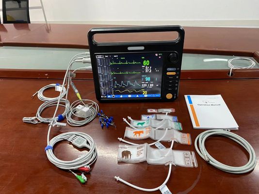 ECG NIBP SPO2 Veterinaire Multiparameter Monitor Draagbaar voor dierpatiënt