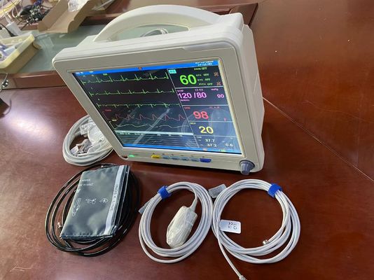 Gebroken witte kleur draagbare monitor voor vitale functies met ECG SPO2 NIBP en temperatuurmeting