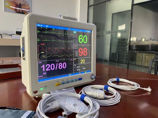 12,1 inch TFT LCD-scherm Draagbare hartpatiëntmonitor ECG SPO2 NIBP Monitoren voor vitale functies